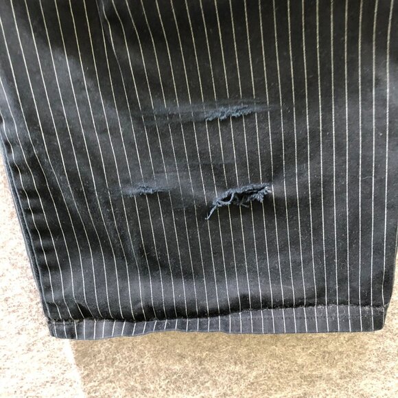 VTG Tripp NYC Pants Mens 44x32 Punk Rock Black Pinstriped Straight Leg Goth - Picture 3 of 13